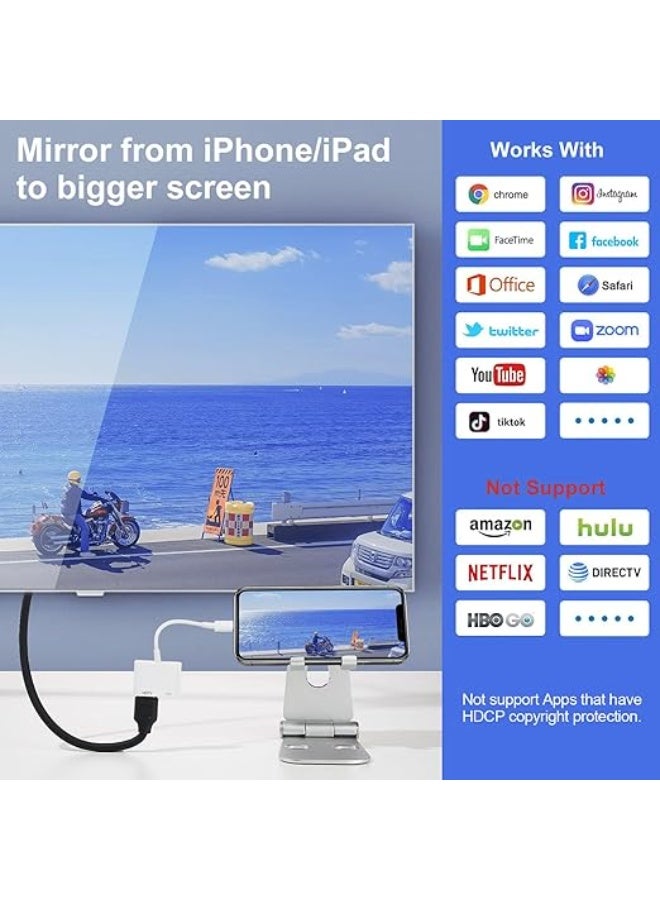 محوّل Lightning إلى HDMI بدقة 1080P | مزامنة فيديو وصوت مع دعم الشحن – جودة موثوقة - Image 5